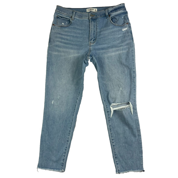 Abercrombie & Fitch Women's Size 32 14 The Super Skinny Ankle High Rise Jeans - Picture 1 of 11